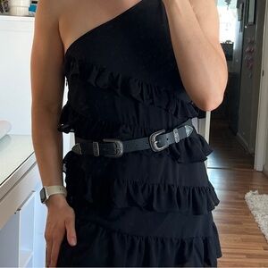 Double Buckle Black Belt